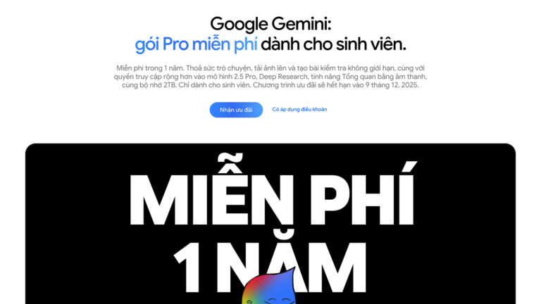 Hướng dẫn đăng ký Google Gemini Pro và 2TB dung lượng miễn phí cho sinh viên Việt Nam